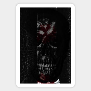 bloodied skull Sticker